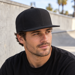 Flexfit 110F 110® Snapback Cap in Black, lifestyle view