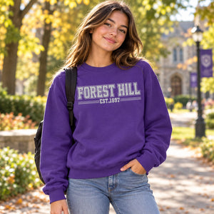 Forest Hill Crewneck — premium lifestyle photograph with original Forest Hill design