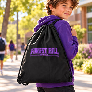 Forest Hill - Drawstring Carry Bag — premium lifestyle photograph with original Forest Hill design