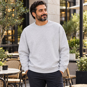 Softstyle® Midweight Crewneck Sweatshirt — premium lifestyle photography