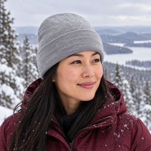 CSW 24/7 H08010 Thermo Fleece-Lined Knit Cuff Toque in Athletic Grey — winter lifestyle mockup