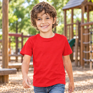 M&O 4850 Youth Gold Soft Touch T-Shirt — blank garment in a lifestyle setting