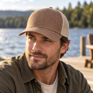 Muskoka Trail H08360 custom pigment-dyed trucker cap by Lucky Monkey