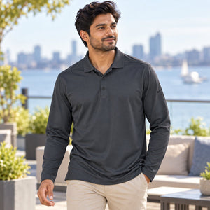 Dri-FIT MICRO PIQUE 2.0 LONG SLEEVE POLO — premium lifestyle photography