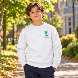Sherbrooke Academy - Unisex Crewneck — lifestyle photograph with original school design