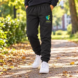 Sherbrooke Academy - Unisex Sweatpants — lifestyle photograph with original school design