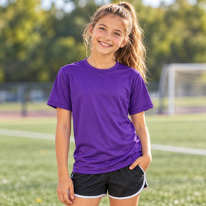 Team 365 TT11Y Youth Zone Performance T-Shirt — blank garment in a lifestyle setting