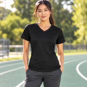 Team 365 TT15W Women's Performance Mesh T-Shirt — undecorated garment in a premium lifestyle setting