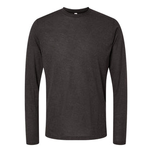 M&O 3520 Poly-Blend Long Sleeve T-Shirt in Heather Graphite, front view