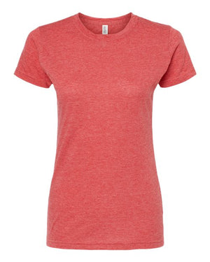 M&O 3540 Women's Deluxe Blend T-Shirt in Heather Red, supplier front view