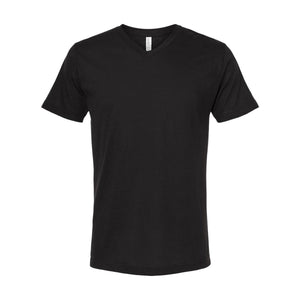 M&O 3543 Deluxe Blend V-Neck T-Shirt in Black, front view