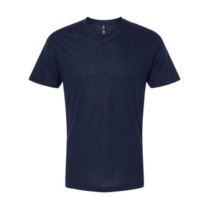 M&O 3543 Deluxe Blend V-Neck T-Shirt in Navy, front view