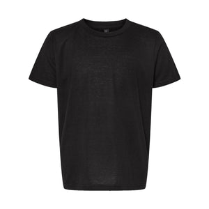 M&O 3544 Youth Deluxe Blend T-Shirt in Black, front view