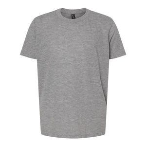 M&O 3544 Youth Deluxe Blend T-Shirt in Heather Grey, front view