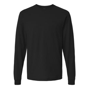 M&O 4501 Fine Jersey Long Sleeve T-Shirt in Fine Black, front view