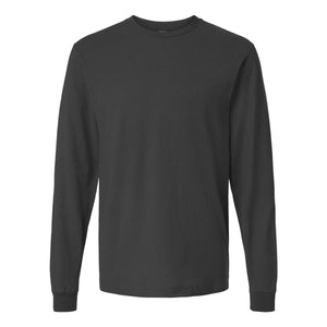 M&O 4501 Fine Jersey Long Sleeve T-Shirt in Fine Charcoal, front view