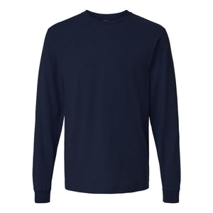 M&O 4501 Fine Jersey Long Sleeve T-Shirt in Fine Navy, front view