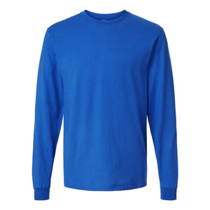 M&O 4501 Fine Jersey Long Sleeve T-Shirt in Royal, front view