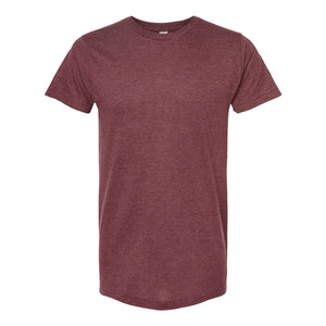 M&O 4502 Fine Jersey T-Shirt in Heather Burgundy, front view
