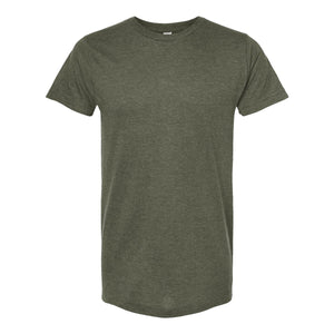 M&O 4502 Fine Jersey T-Shirt in Heather Military Green, front view