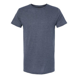 M&O 4502 Fine Jersey T-Shirt in Heather Navy, front view