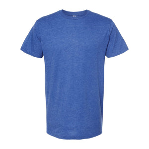 M&O 4502 Fine Jersey T-Shirt in Heather Royal, front view