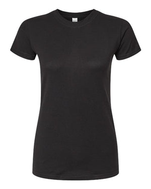 M&O 4513 Women's Fine Jersey T-Shirt in Fine Black, supplier front view