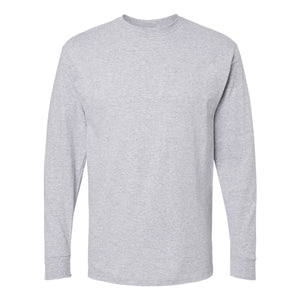 M&O 4820 Unisex Gold Soft Touch Long Sleeve T-Shirt in Athletic Heather, front view