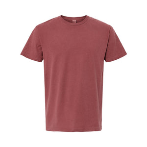 M&O 6500M Unisex Vintage Garment-Dyed T-Shirt in Brick, front view