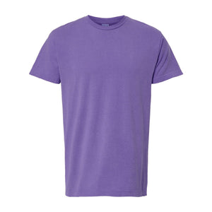 M&O 6500M Unisex Vintage Garment-Dyed T-Shirt in Violet, front view