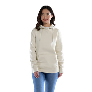 Muskoka Trail L00661 Cedar Point ladies pullover hoodie on model - Ivory