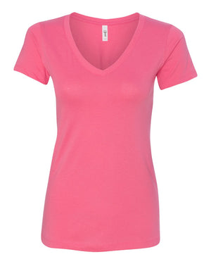 Next Level 1540 Women's Ideal V-Neck Tee in Hot Pink — supplier front view