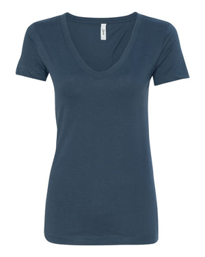 Next Level 1540 Women's Ideal V-Neck Tee in Indigo — supplier front view