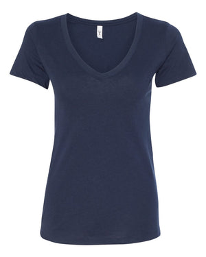 Next Level 1540 Women's Ideal V-Neck Tee in Midnight Navy — supplier front view