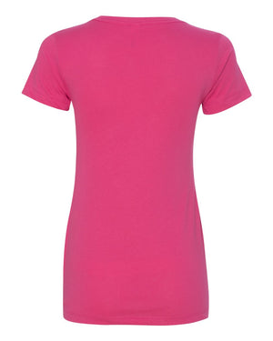 Next Level 1540 Women's Ideal V-Neck Tee in Raspberry — supplier back view