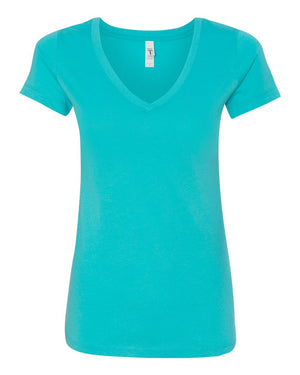 Next Level 1540 Women's Ideal V-Neck Tee in Tahiti Blue — supplier front view