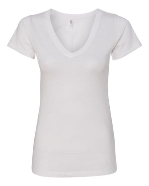 Next Level 1540 Women's Ideal V-Neck Tee in White — supplier front view
