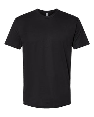 Next Level 3600 Unisex Cotton Tee in Black — supplier front view