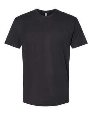 Next Level 3600 Unisex Cotton Tee in Graphite Black — supplier front view