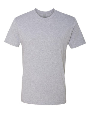 Next Level 3600 Unisex Cotton Tee in Heather Grey — supplier front view