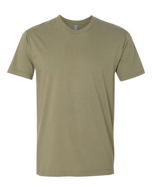 Next Level 3600 Unisex Cotton Tee in Light Olive — supplier front view