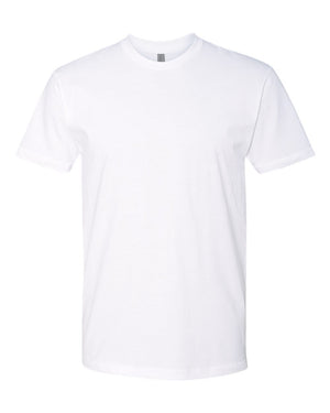Next Level 3600 Unisex Cotton Tee in White — supplier front view