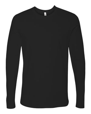 Next Level 3601 Unisex Cotton Long Sleeve Tee in Black — supplier front view