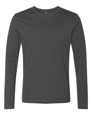 Next Level 3601 Unisex Cotton Long Sleeve Tee in Heavy Metal — supplier front view