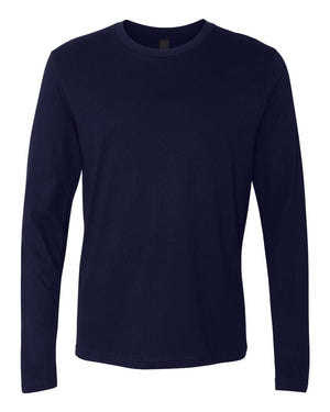 Next Level 3601 Unisex Cotton Long Sleeve Tee in Midnight Navy — supplier front view