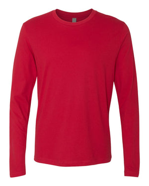 Next Level 3601 Unisex Cotton Long Sleeve Tee in Red — supplier front view