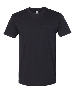 Next Level 3605 Unisex Cotton Pocket Tee in Black — supplier front view
