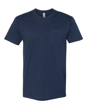 Next Level 3605 Unisex Cotton Pocket Tee in Midnight Navy — supplier front view