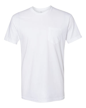 Next Level 3605 Unisex Cotton Pocket Tee in White — supplier front view