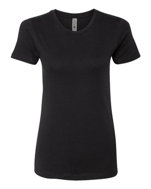 Next Level 3900 Women's Cotton Tee in Black — supplier front view